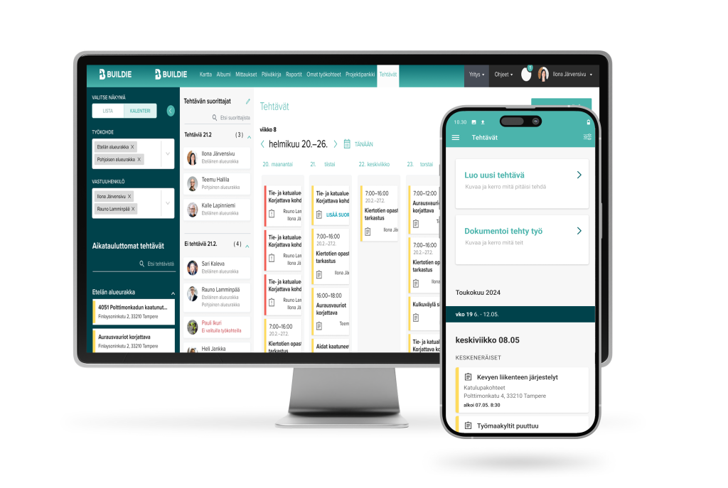 Buildie tehtävienhallinta web ja mobiili