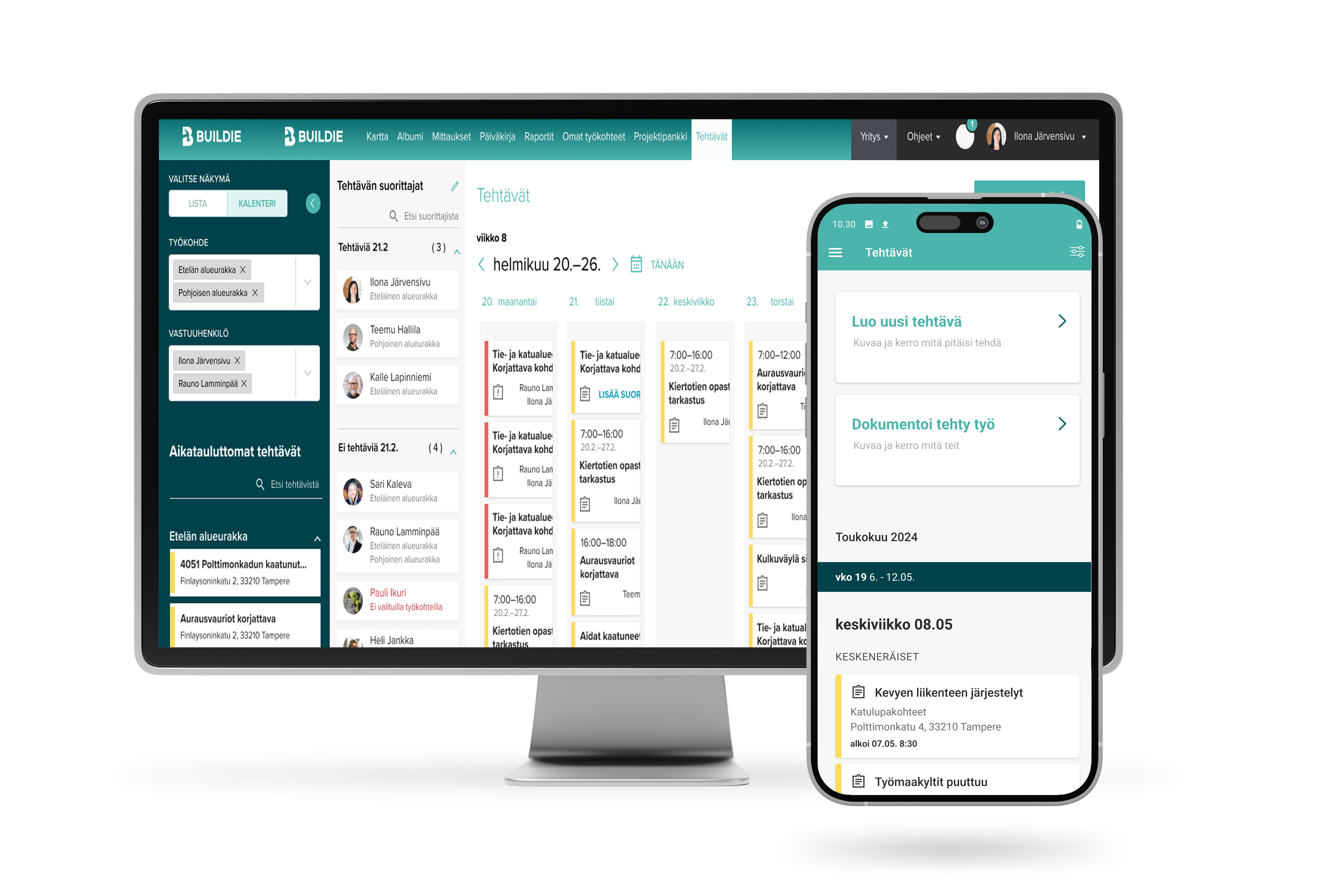 Buildie tehtävienhallinta web ja mobiili