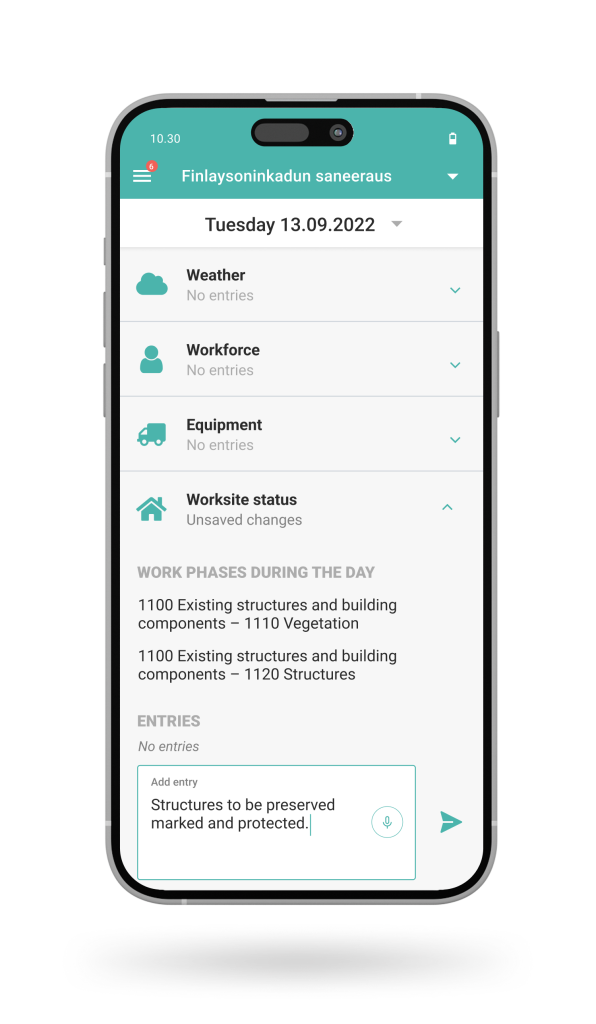 Buildie easy worksite diary