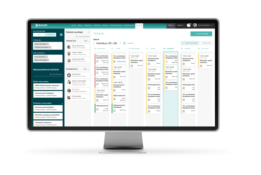 Buildien tehtävienhallinta selaimessa
