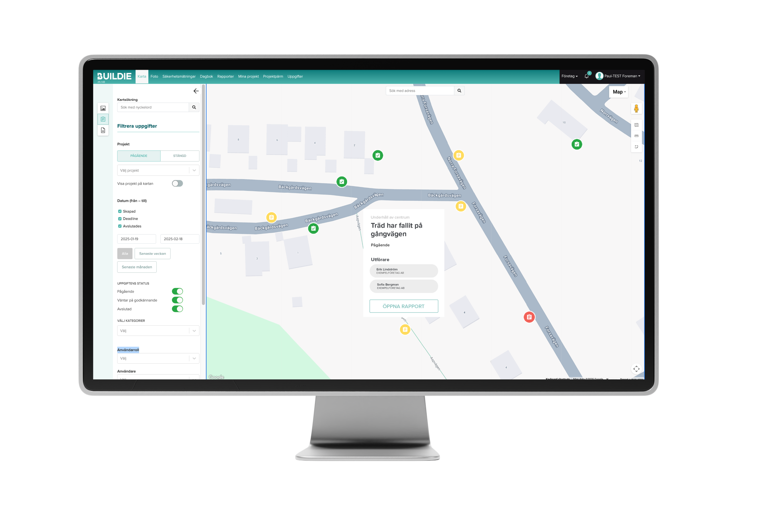 Buildie MVR-mätning och skyddsronder – desktop och mobil