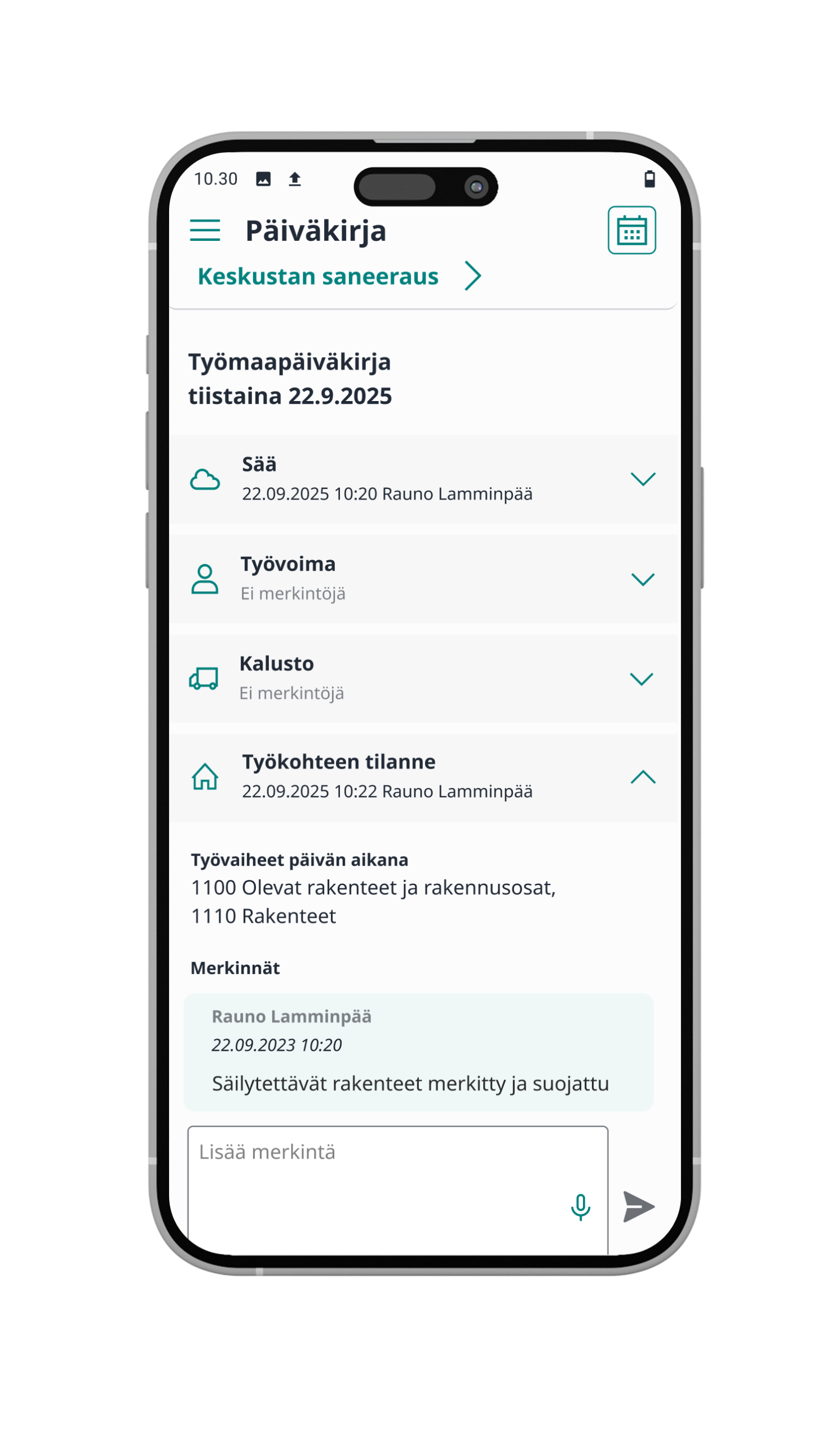 Työmaapäiväkirja